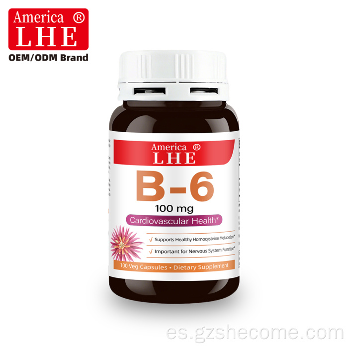 Shecome Vitamina B6 Cápsulas Sistema Nervioso Salud Del Corazón